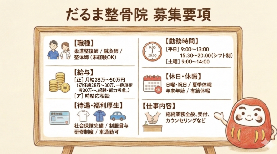 北九州市小倉北区だるま整骨院の求人募集